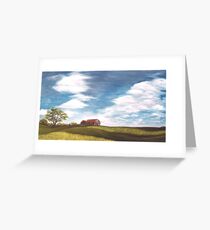 Red Roof & Canola Fields 40x20" Oil Greeting Card