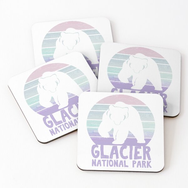 Item preview, Vintage Glacier National Park Retro Bear Sunset designed and sold by YuliyaR.