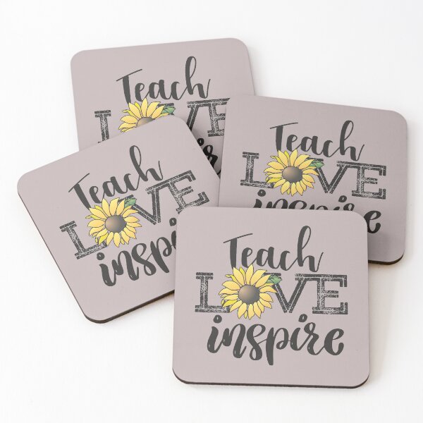 Item preview, Teach Love Inspire Sunflower teacher inspirational quotes cute lettering  designed and sold by alenaz.