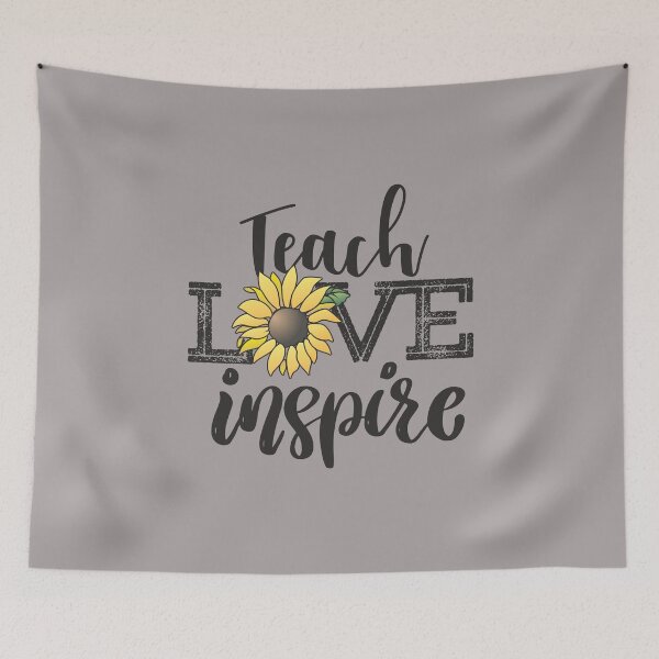 Item preview, Teach Love Inspire Sunflower teacher inspirational quotes cute lettering  designed and sold by alenaz.