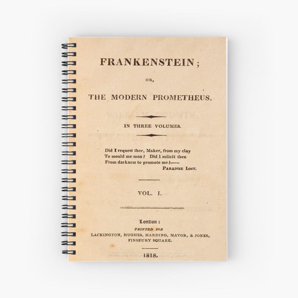 Frankenstein Title Page Spiral Notebook By Xhex115 Redbubble