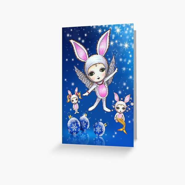 Christmas bunny kid Greeting Card
