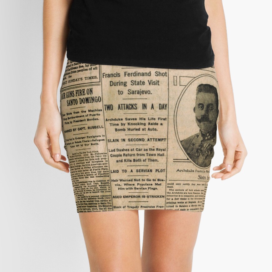 Old Newspaper, pencil_skirt,x1000,front-c,378,0,871,871-bg,f8f8f8