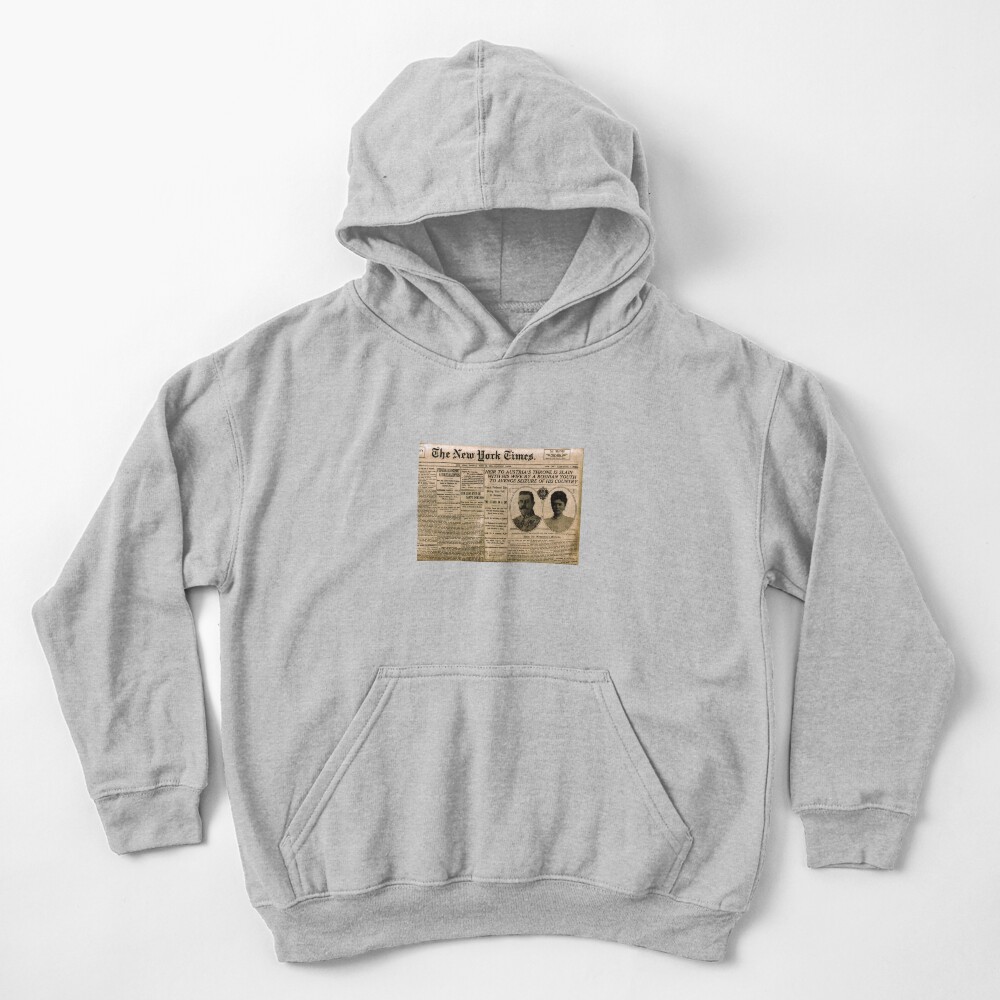 Old Newspaper, ssrco,kids_hoodie,youth,heather_grey,flatlay_front,square,1000x1000-bg,f8f8f8