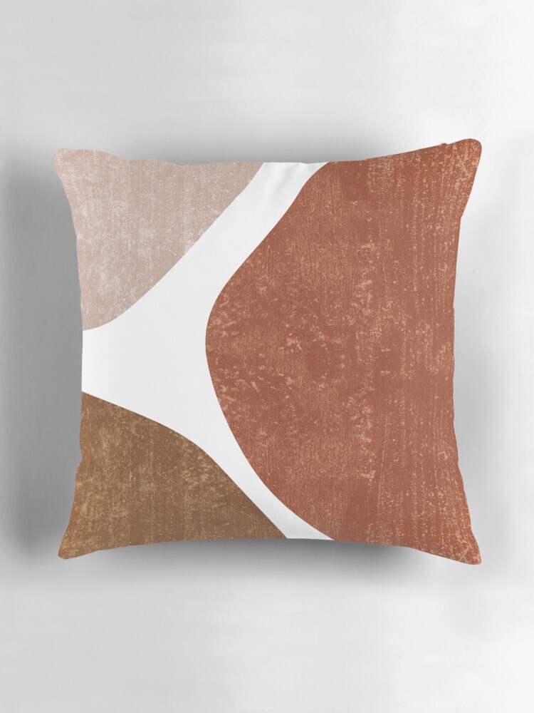 Thumbnail 3 of 4, Pillow, Terracotta Art Print 1 - Terracotta Abstract - Modern, Minimal, Contemporary Abstract - Brown, Beige designed and sold by Shrijit.