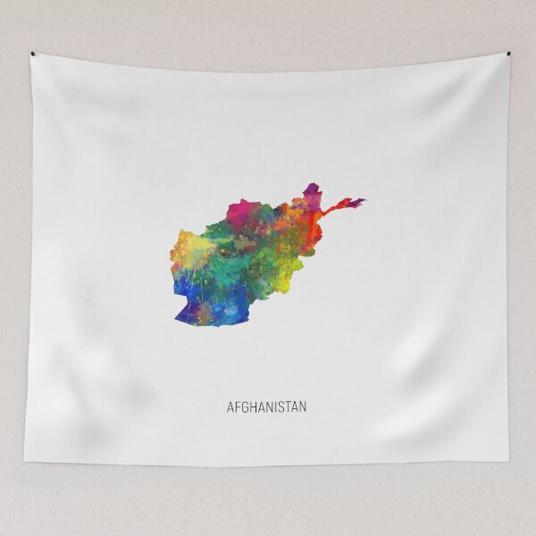 Item preview, Afghanistan Watercolor Map designed and sold by ArtPrints.