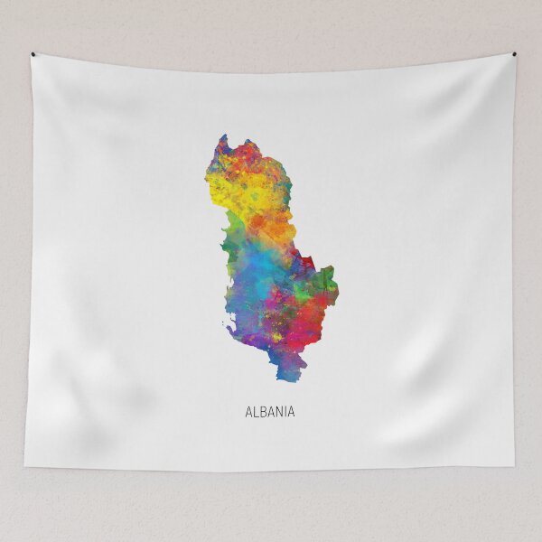 Artikelvorschau, Albania Watercolor Map entworfen und verkauft von ArtPrints.