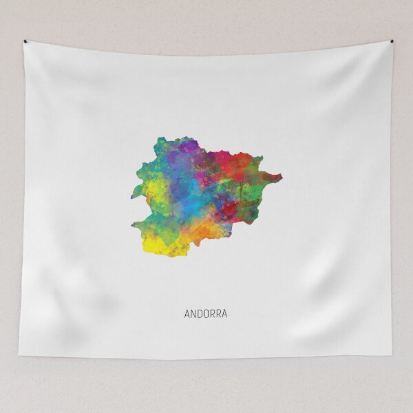 Item preview, Andorra Watercolor Map designed and sold by ArtPrints.