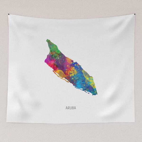 Item preview, Aruba Watercolor Map designed and sold by ArtPrints.