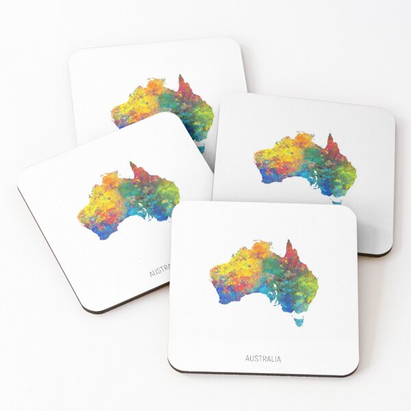Item preview, Australia Watercolor Map designed and sold by ArtPrints.