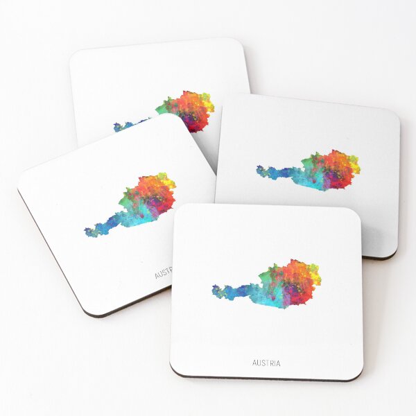 Item preview, Austria Watercolor Map designed and sold by ArtPrints.