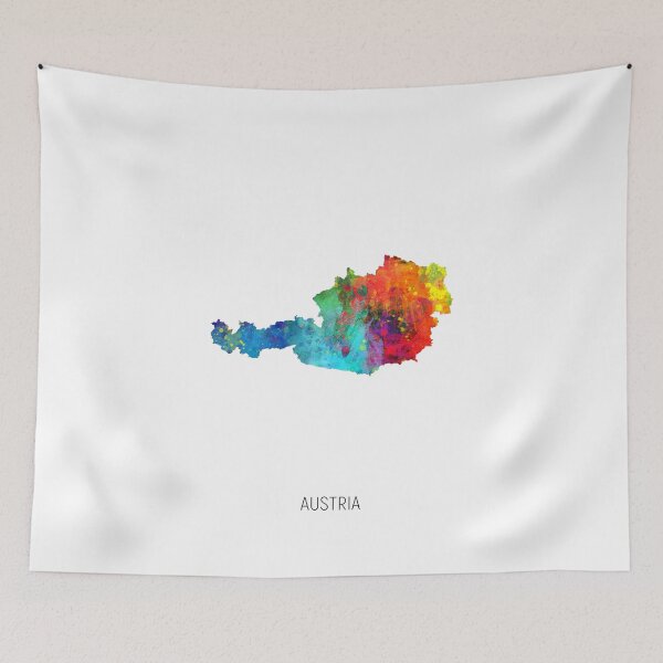 Item preview, Austria Watercolor Map designed and sold by ArtPrints.
