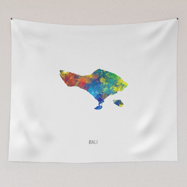 Aperçu de l'œuvre Bali Watercolor Map créée et vendue par ArtPrints.