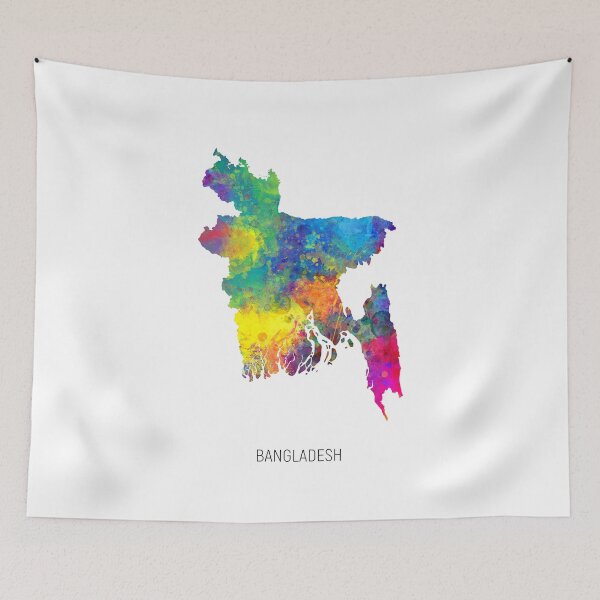 Aperçu de l'œuvre Bangladesh Watercolor Map créée et vendue par ArtPrints.