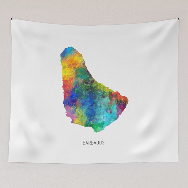 Item preview, Barbados Watercolor Map designed and sold by ArtPrints.