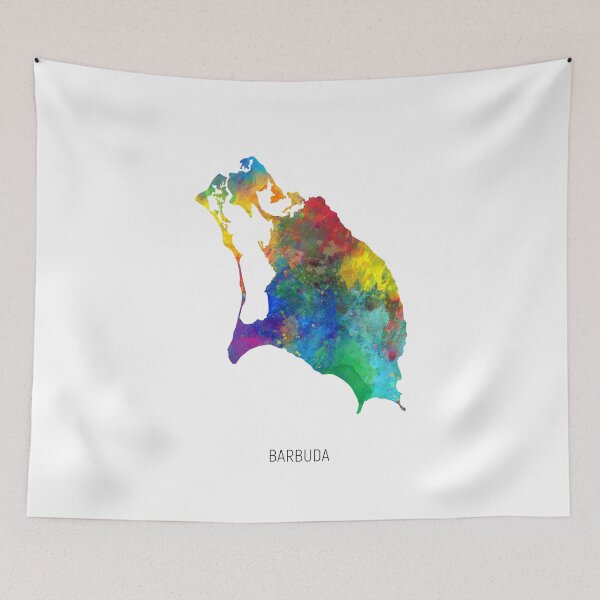 Item preview, Barbuda Watercolor Map designed and sold by ArtPrints.