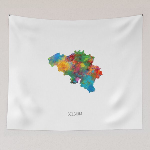 Item preview, Belgium Watercolor Map designed and sold by ArtPrints.