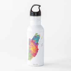 Belize Watercolor Map Trinkflasche