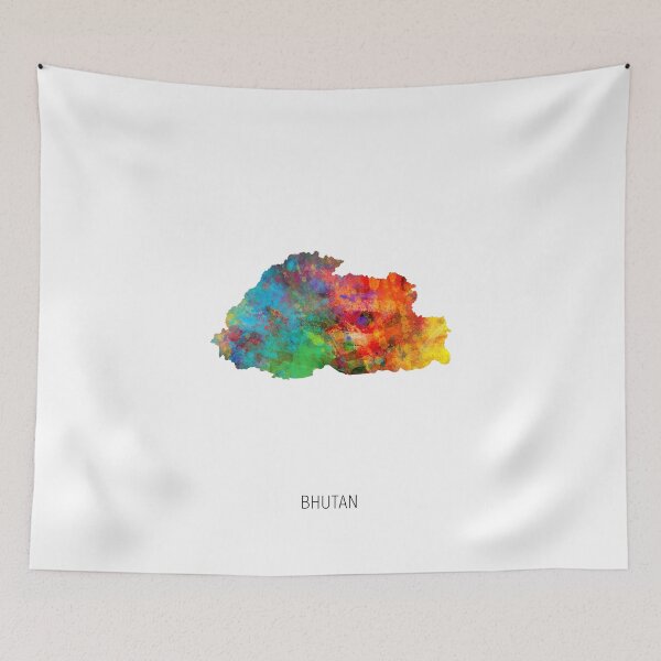Item preview, Bhutan Watercolor Map designed and sold by ArtPrints.