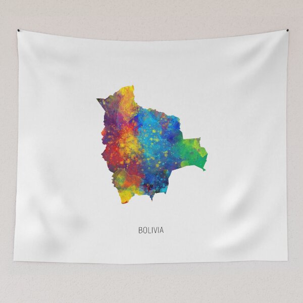 Item preview, Bolivia Watercolor Map designed and sold by ArtPrints.