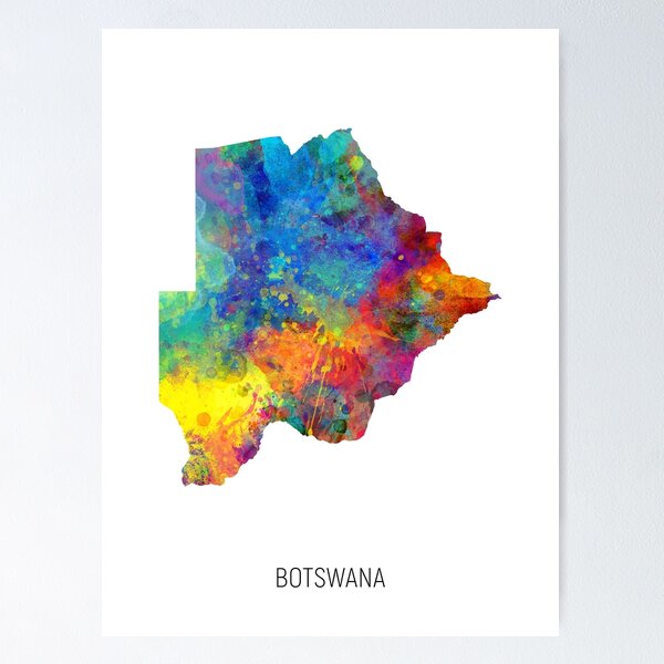 Item preview, Botswana Watercolor Map designed and sold by ArtPrints.
