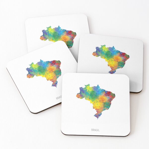 Item preview, Brasil Watercolor Map designed and sold by ArtPrints.