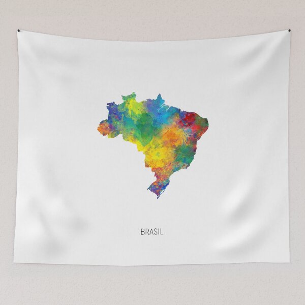 Item preview, Brasil Watercolor Map designed and sold by ArtPrints.