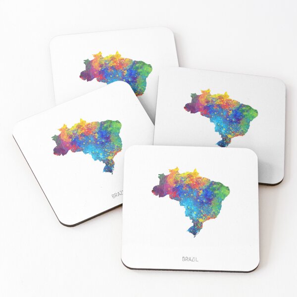 Item preview, Brazil Watercolor Map designed and sold by ArtPrints.
