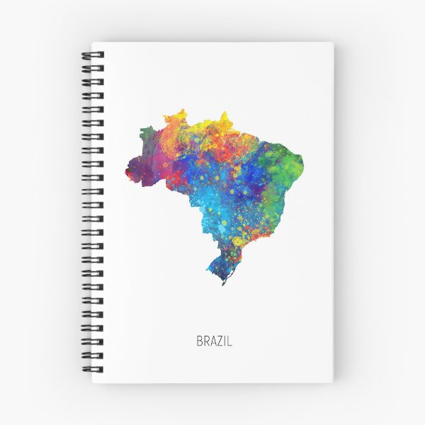 Artikelvorschau, Brazil Watercolor Map entworfen und verkauft von ArtPrints.