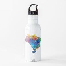 Brazil Watercolor Map Trinkflasche