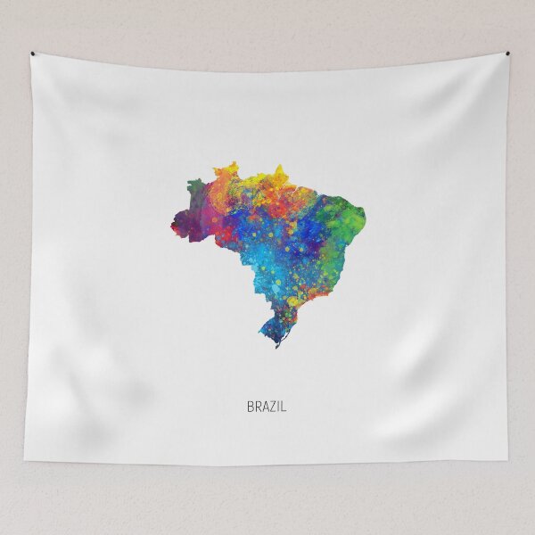 Item preview, Brazil Watercolor Map designed and sold by ArtPrints.