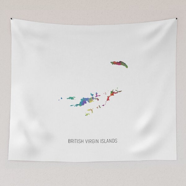 Item preview, British Virgin Islands Watercolor Map designed and sold by ArtPrints.