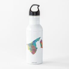Brunei Watercolor Map Trinkflasche