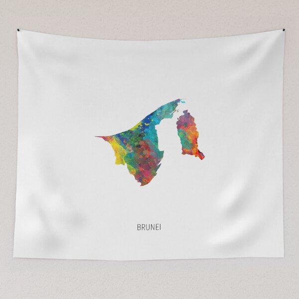 Item preview, Brunei Watercolor Map designed and sold by ArtPrints.