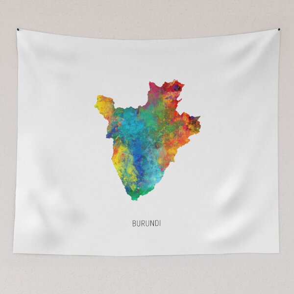 Item preview, Burundi Watercolor Map designed and sold by ArtPrints.
