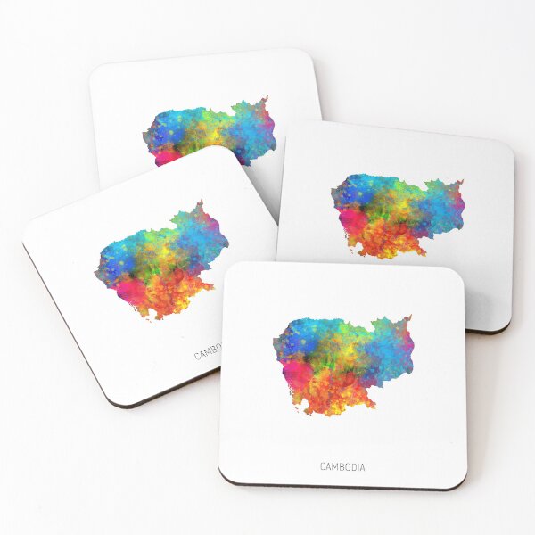 Item preview, Cambodia Watercolor Map designed and sold by ArtPrints.