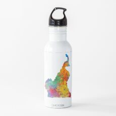 Cameroon Watercolor Map Trinkflasche