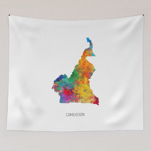 Item preview, Cameroon Watercolor Map designed and sold by ArtPrints.