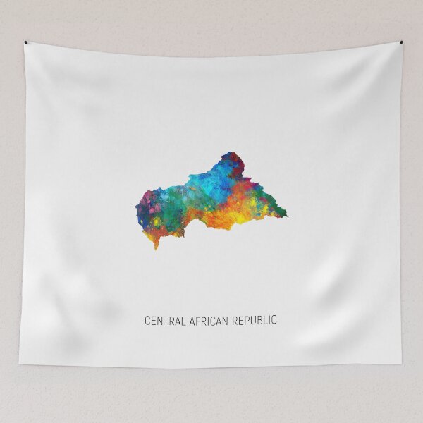 Item preview, Central African Republic Watercolor Map designed and sold by ArtPrints.