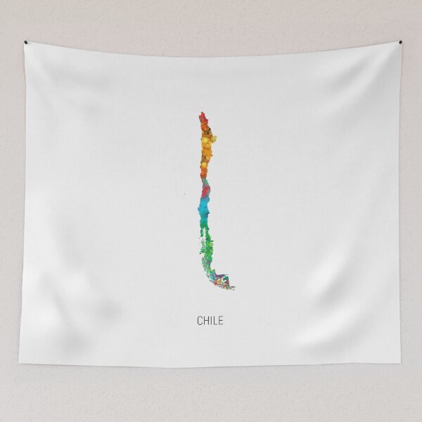 Item preview, Chile Watercolor Map designed and sold by ArtPrints.