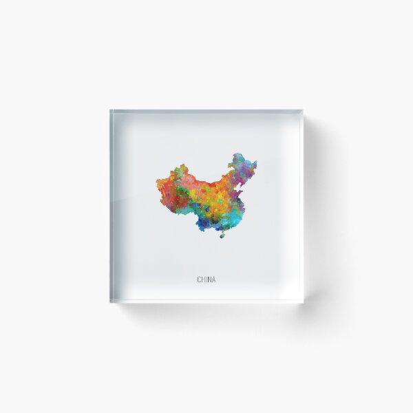Item preview, China Watercolor Map designed and sold by ArtPrints.