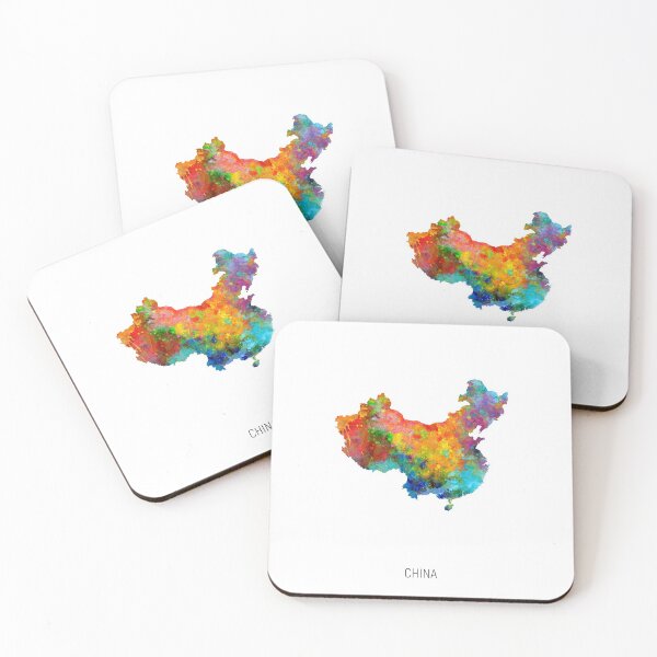 Item preview, China Watercolor Map designed and sold by ArtPrints.
