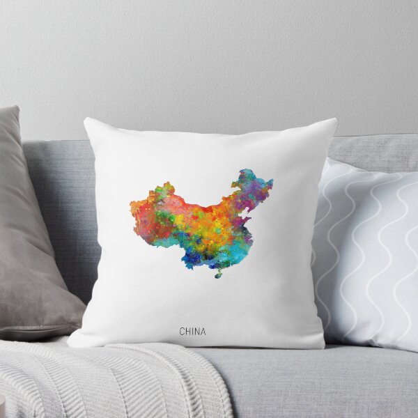 Item preview, China Watercolor Map designed and sold by ArtPrints.