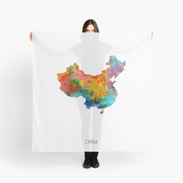 Item preview, China Watercolor Map designed and sold by ArtPrints.