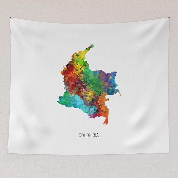 Item preview, Colombia Watercolor Map designed and sold by ArtPrints.