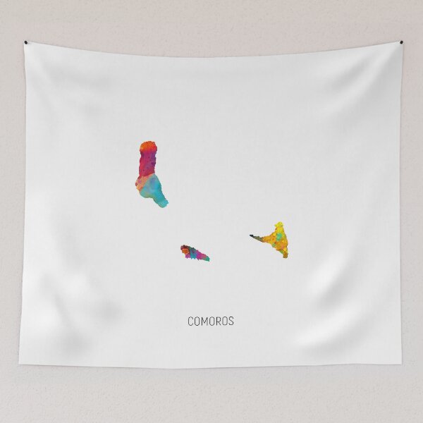 Item preview, Comoros Watercolor Map designed and sold by ArtPrints.
