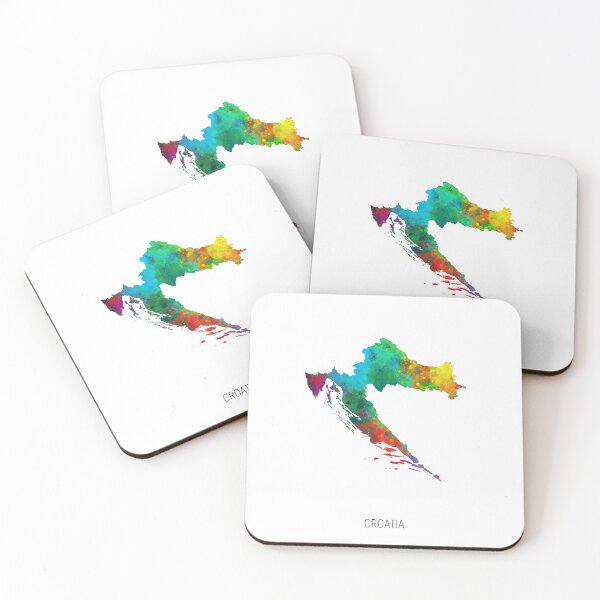 Item preview, Croatia Watercolor Map designed and sold by ArtPrints.