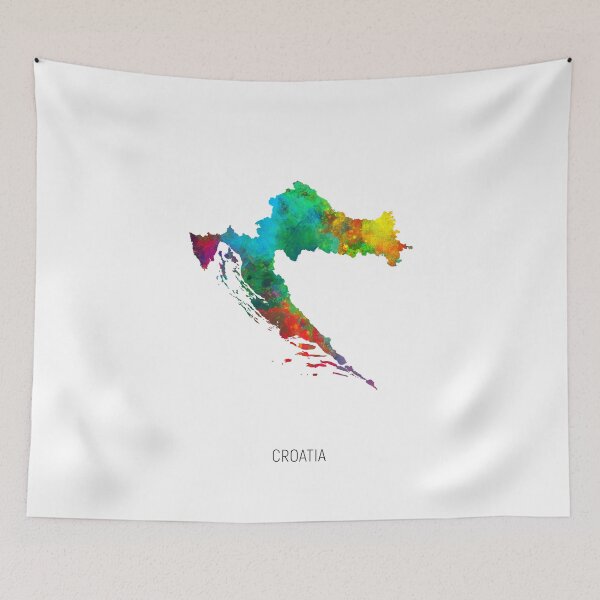 Item preview, Croatia Watercolor Map designed and sold by ArtPrints.