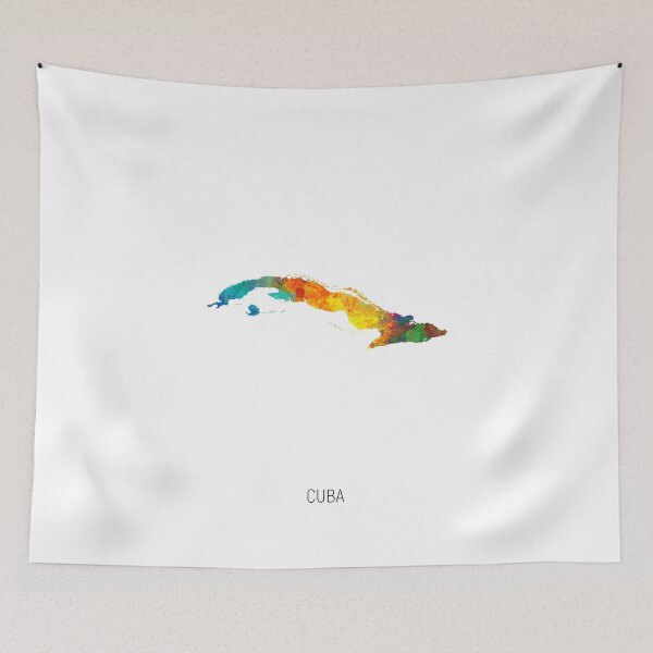 Item preview, Cuba Watercolor Map designed and sold by ArtPrints.