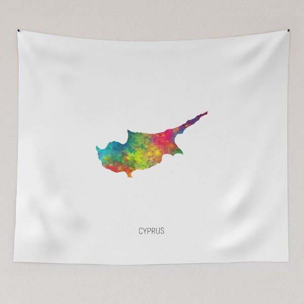 Item preview, Cyprus Watercolor Map designed and sold by ArtPrints.